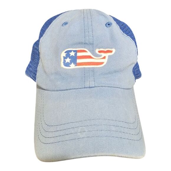 VINEYARD VINES American Flag Adjustable Mesh Trucker Hat - Picture 1 of 7